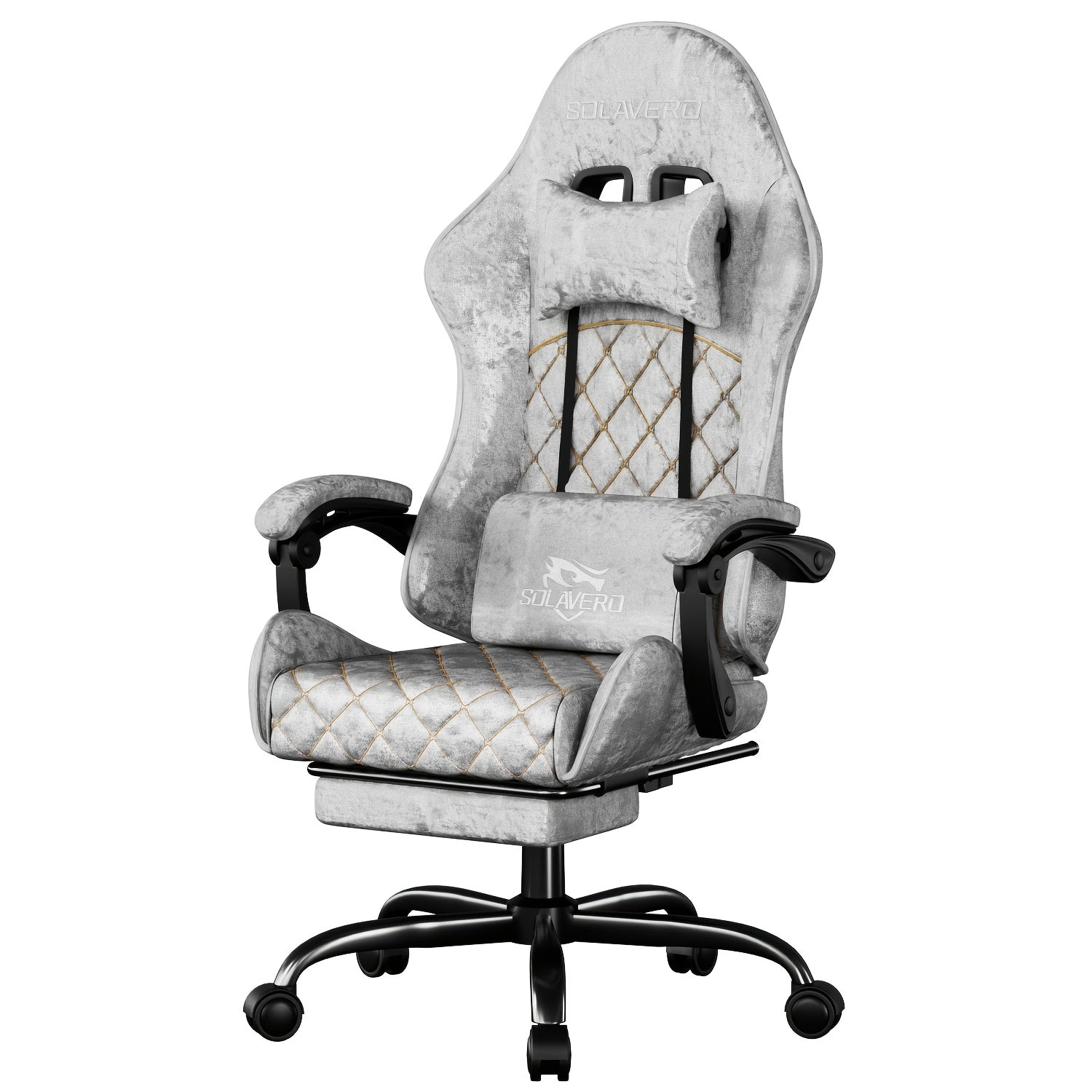 Ergonomic Office & Gaming Chair with Massage Lumbar Support & Adjustable Footrest - Manual Recline Handle Suitable for Home, Computer Desk, Hard Compatible for Bedrooms\u002FStudies, 8 Colors - Assembly Required Chair with Headrest Support