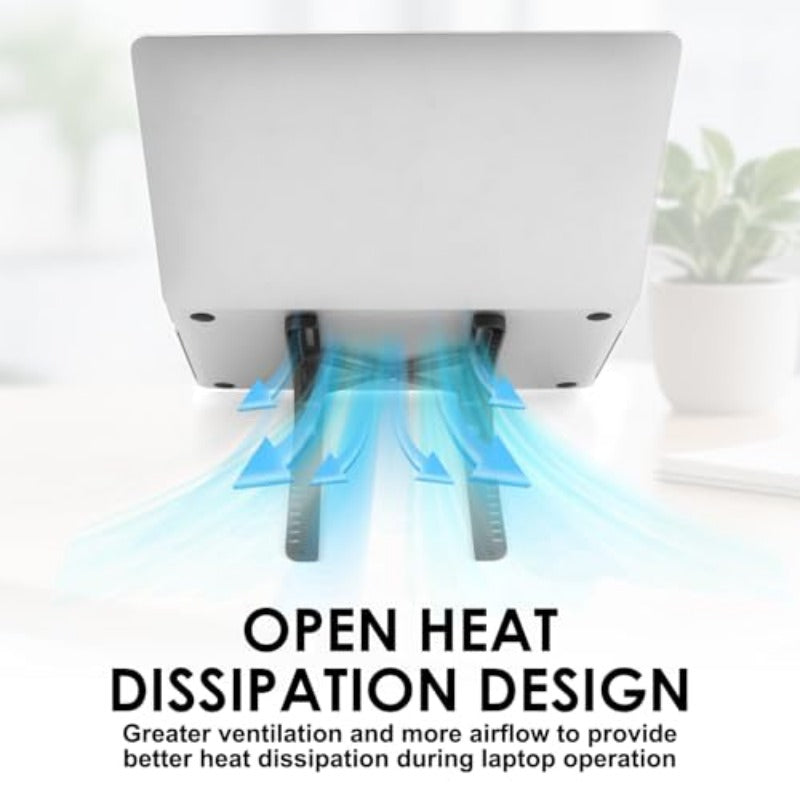 Adjustable Laptop Stand, Suitable for Desktop, 12-speed Height Adjustment, Portable Folding Heightening Rack, with Mobile Phone Stand and Keyboard Holder - Ventilation and Cooling System, Non-slip Pad, Tablet\u002F Laptop Stand, Suitable for Home, Office
