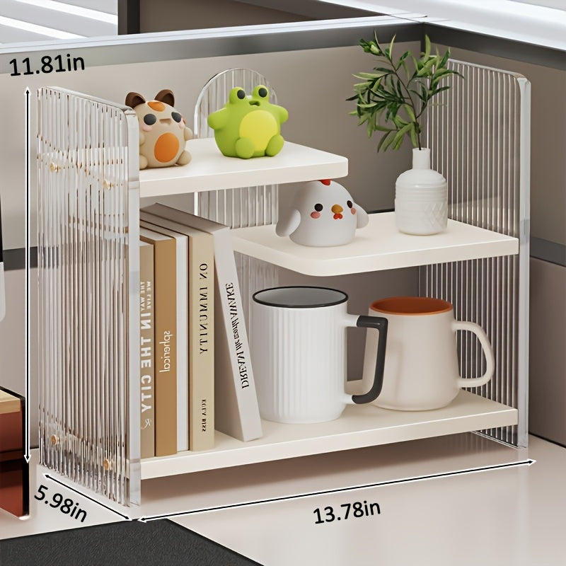 1pc 3-tier Acrylic Desktop Storage Rack with A Modern Ripple Design, Cup Holder, Display Stand, Desktop Organizer Suitable for Kitchen, Office, Living Room, Or Display Room -a Sturdy & Elegant Open Display Shelf, Utility Racks