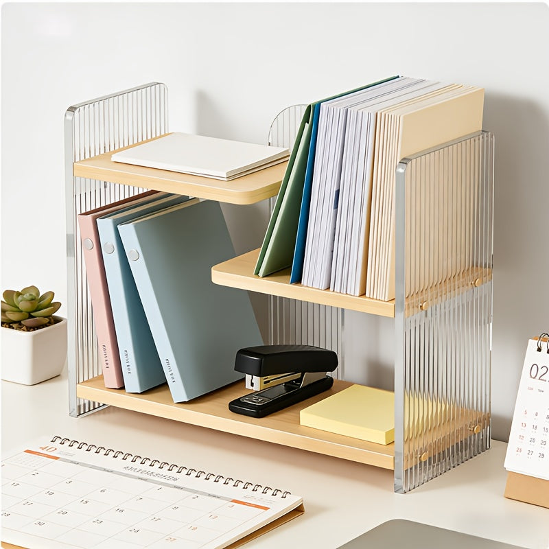 1pc 3-tier Acrylic Desktop Storage Rack with A Modern Ripple Design, Cup Holder, Display Stand, Desktop Organizer Suitable for Kitchen, Office, Living Room, Or Display Room -a Sturdy & Elegant Open Display Shelf, Utility Racks