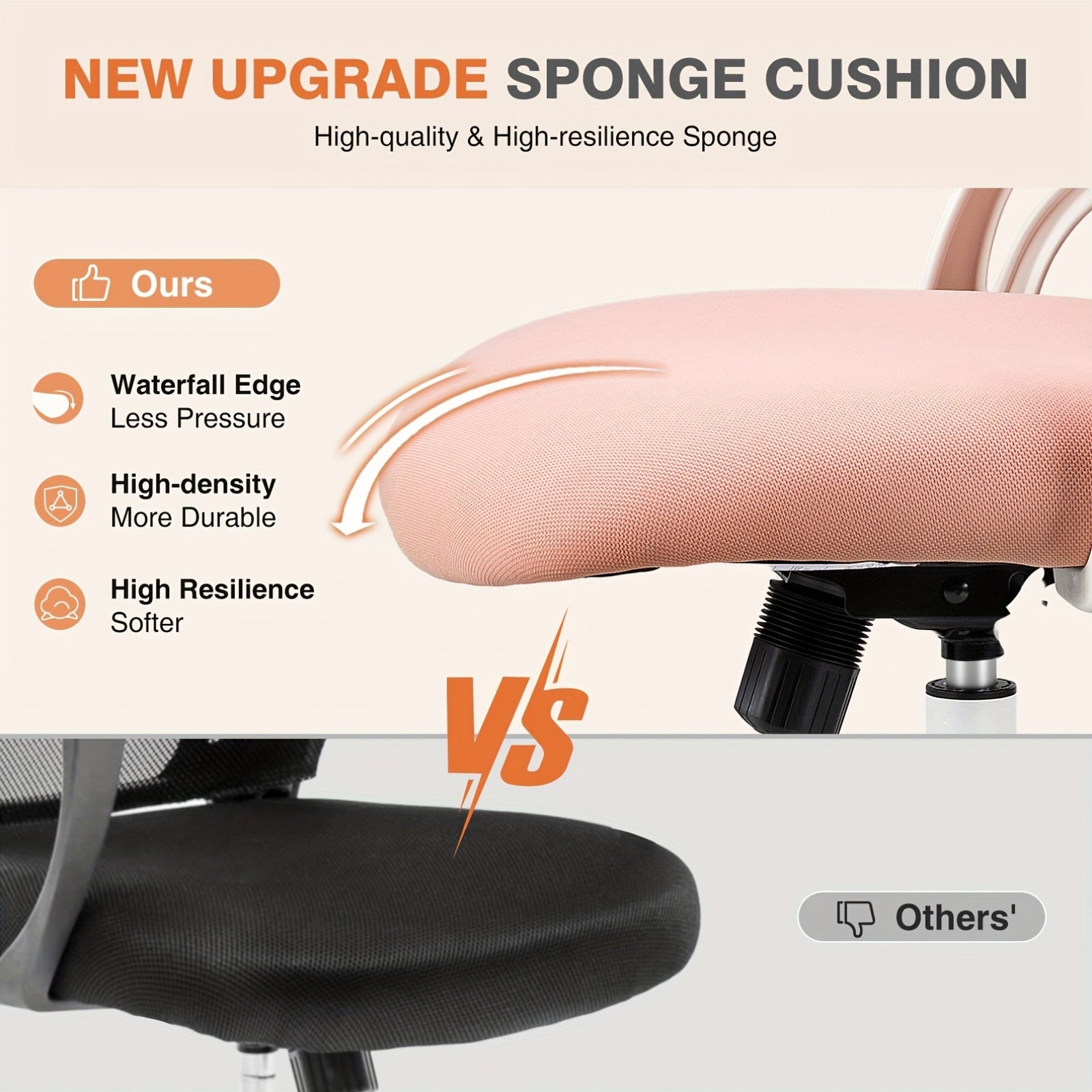 Ergonomic Office Desk Computer Chair, High Back Comfy Swivel Home Gaming Mesh Chairs With Wheels, Adjustable Headrest, Comfortable Lumbar Support, Flip-up Arms, 144° Tilt For Study