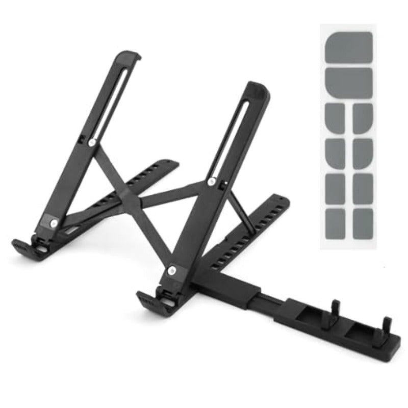 Adjustable Laptop Stand, Suitable for Desktop, 12-speed Height Adjustment, Portable Folding Heightening Rack, with Mobile Phone Stand and Keyboard Holder - Ventilation and Cooling System, Non-slip Pad, Tablet\u002F Laptop Stand, Suitable for Home, Office