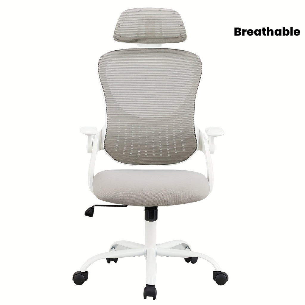 Home Gaming Chair, Office Chair, Equipped With Wheels, Armrests, And Fixed Head Cushions, Breathable Mesh Design, And Lumbar Support To Protect The Lumbar Spine