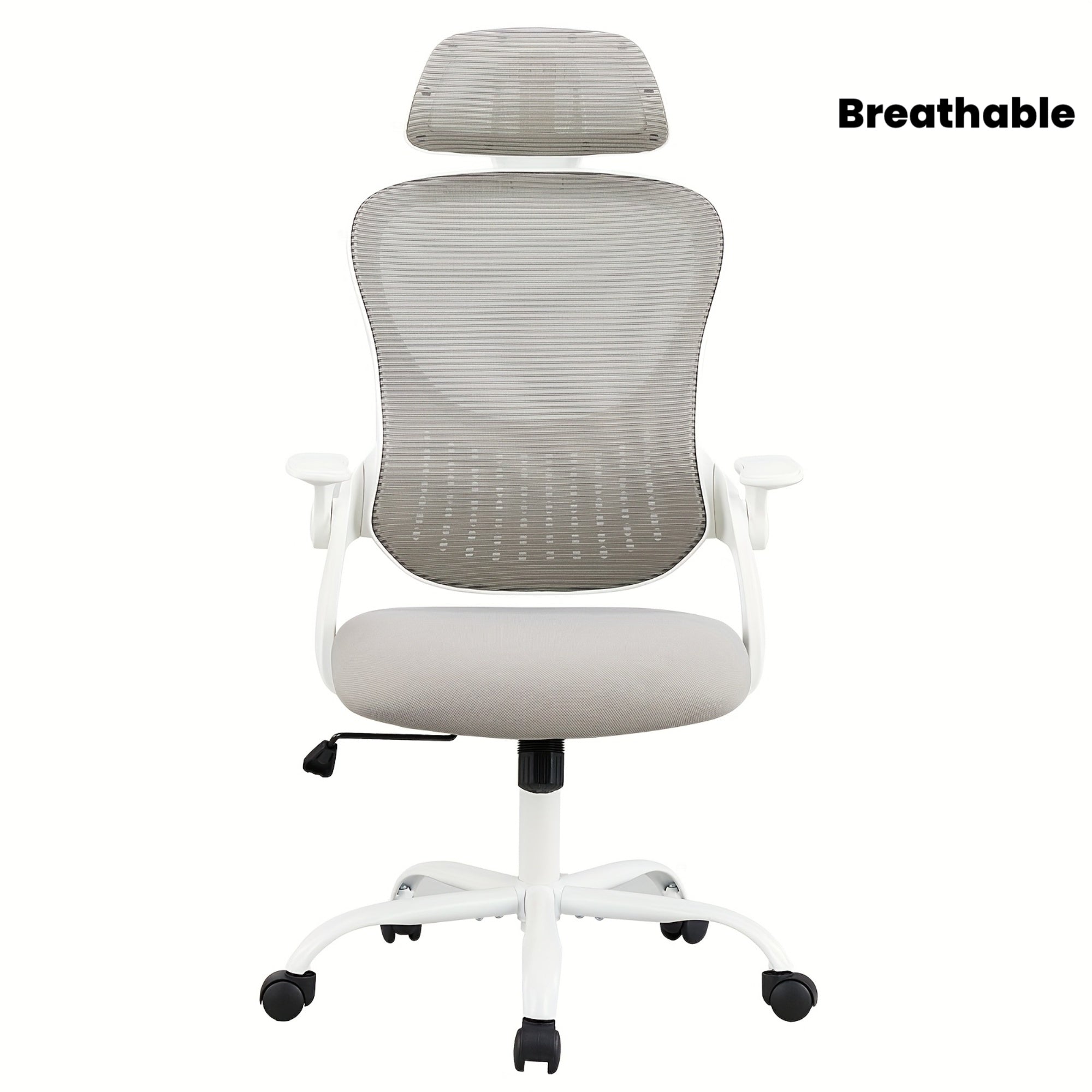 Home Gaming Chair, Office Chair, Equipped With Wheels, Armrests, And Fixed Head Cushions, Breathable Mesh Design, And Lumbar Support To Protect The Lumbar Spine