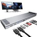 USB-C Laptop Docking Station Stand, Supports Dual 4K@60Hz Monitors, 9-in-1 USB-C Hub with 2 HDTV Ports, 2 USB 3.0 Ports, 100W PD Fast Charging, Universal Docking Station Suitable for MacBook Pro\u002FAir\u002FDell\u002FHP\u002FSurface\u002FLenovo