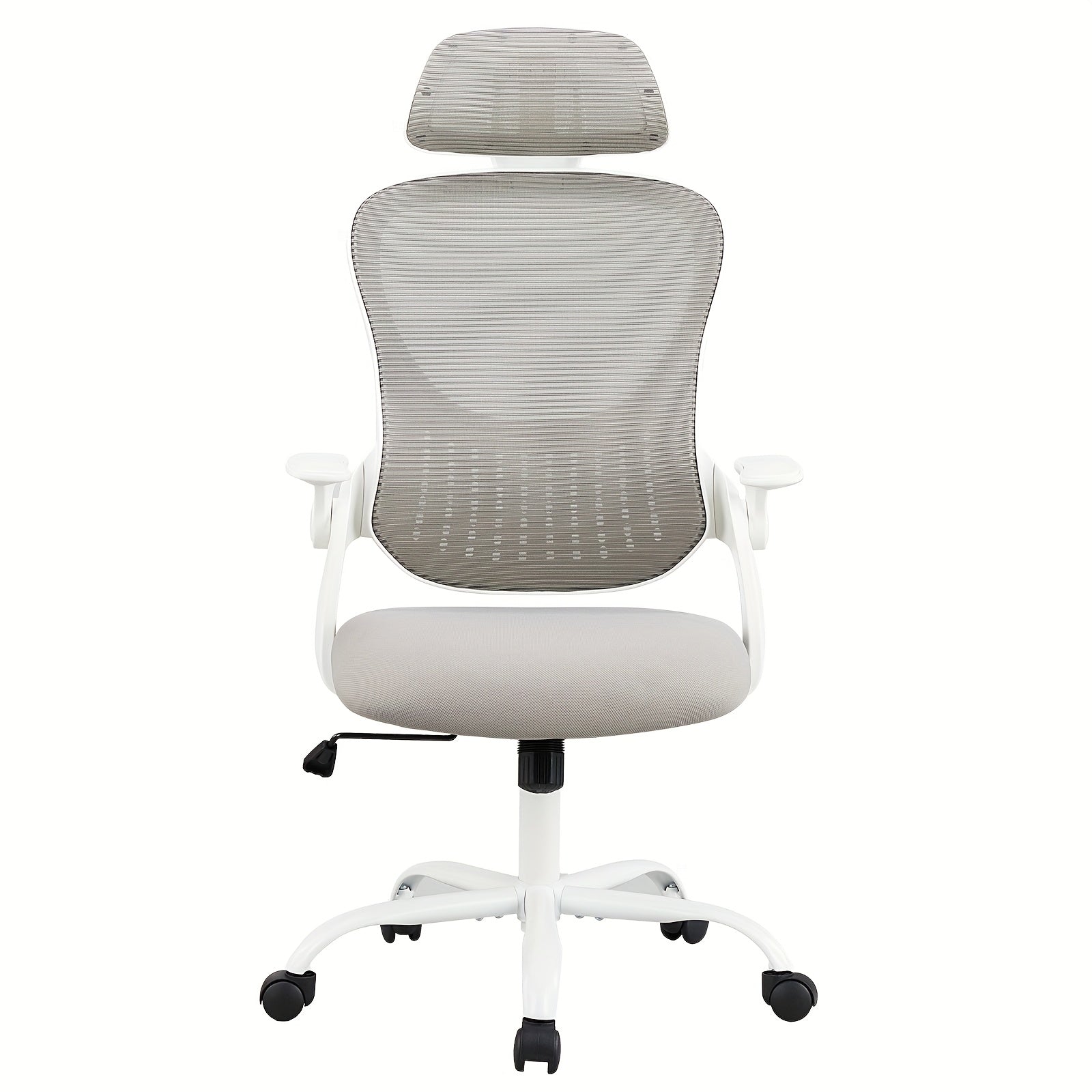 Home Gaming Chair, Office Chair, Equipped With Wheels, Armrests, And Fixed Head Cushions, Breathable Mesh Design, And Lumbar Support To Protect The Lumbar Spine