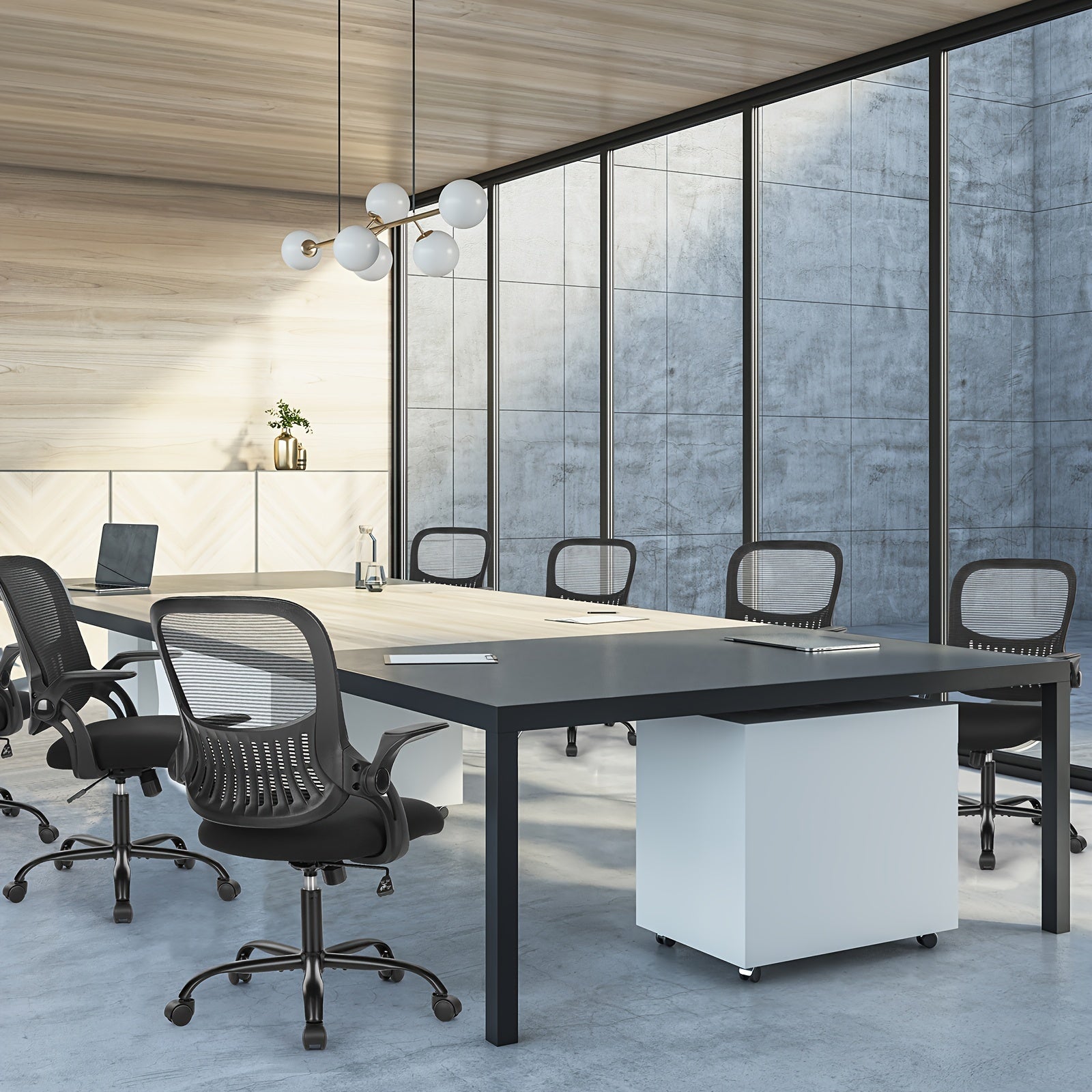 Ergonomic Office Desk Computer Chair, High Back Comfy Swivel Home Gaming Mesh Chairs With Wheels, Adjustable Headrest, Comfortable Lumbar Support, Flip-up Arms, 144° Tilt For Study
