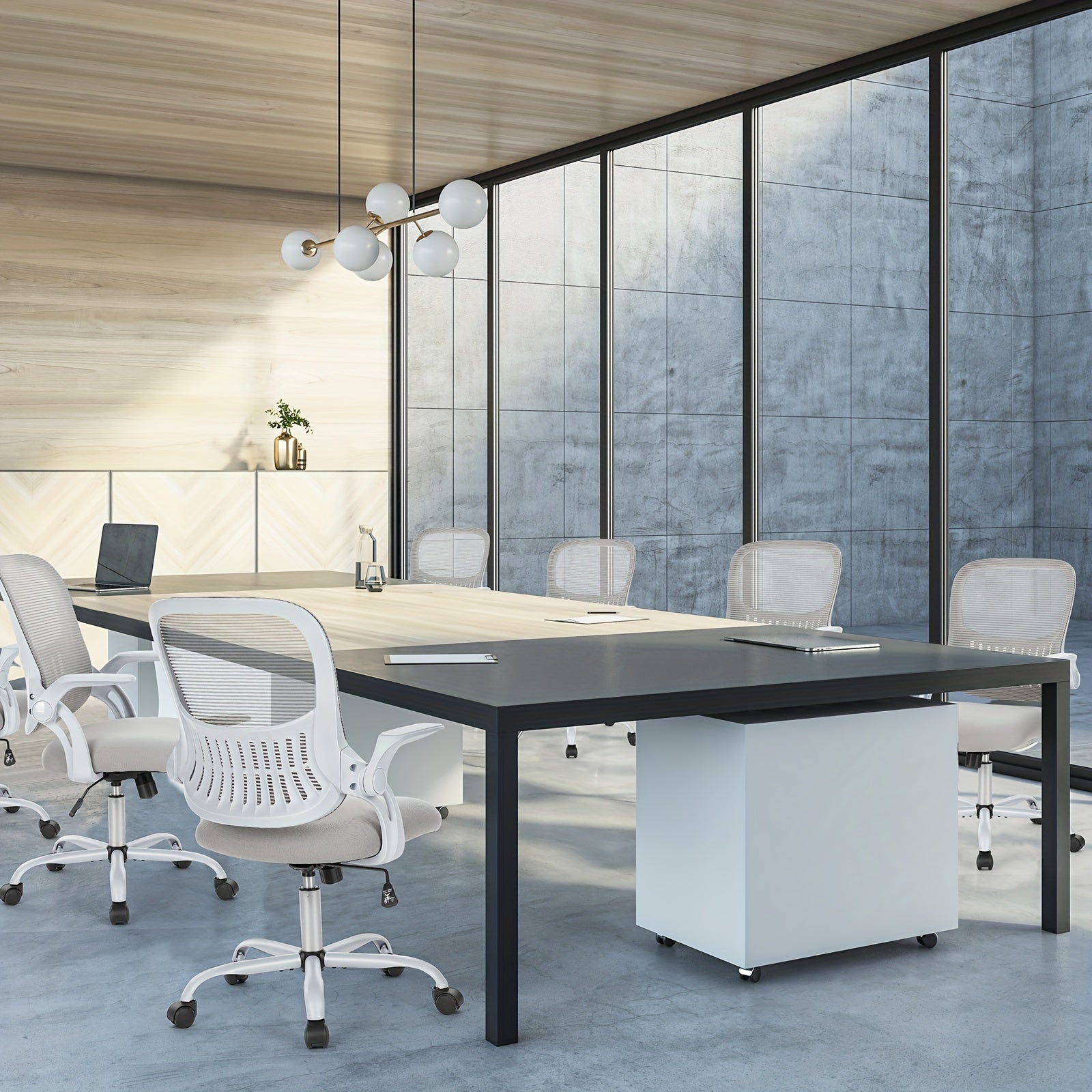 Ergonomic Office Desk Computer Chair, High Back Comfy Swivel Home Gaming Mesh Chairs With Wheels, Adjustable Headrest, Comfortable Lumbar Support, Flip-up Arms, 144° Tilt For Study