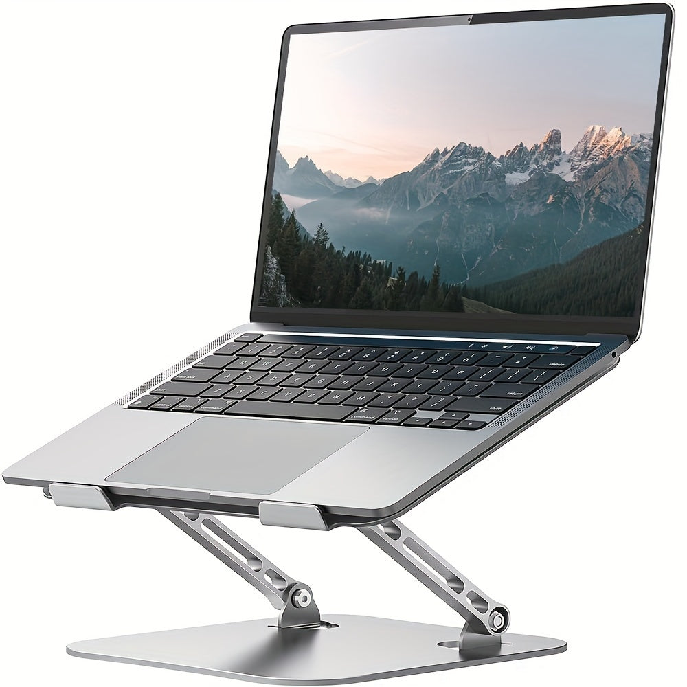 Adjustable Laptop Holder Made of Durable Aluminum Alloy, Foldable And Portable, Suitable for Laptops And Tablets Ranging from for 11 to 16 Inches, Available in silvery And Black