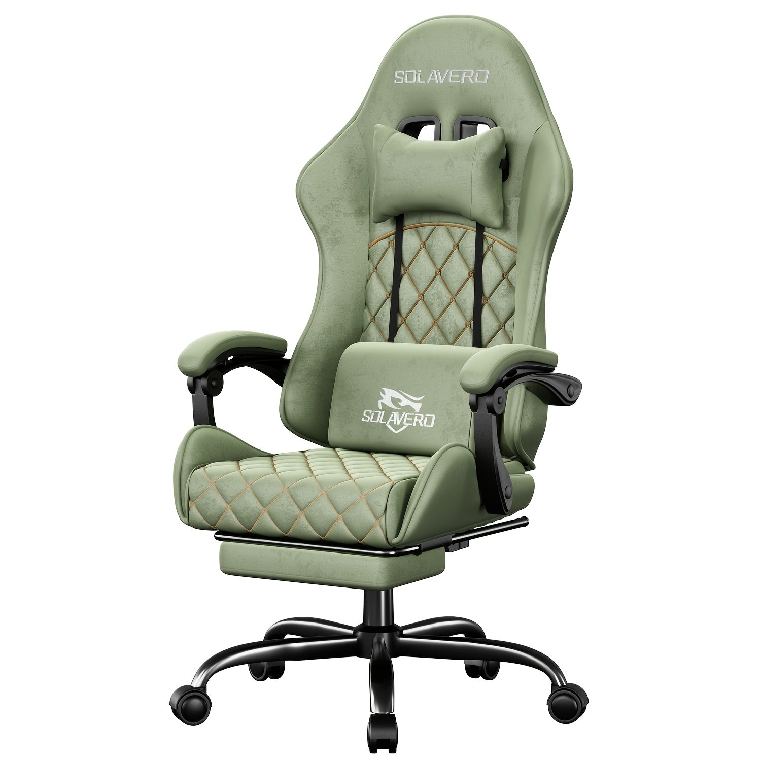 Ergonomic Office & Gaming Chair with Massage Lumbar Support & Adjustable Footrest - Manual Recline Handle Suitable for Home, Computer Desk, Hard Compatible for Bedrooms\u002FStudies, 8 Colors - Assembly Required Chair with Headrest Support