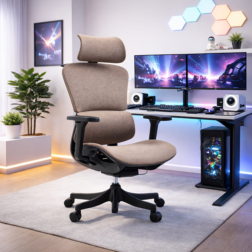 Ergonomic Adjustable Gaming Chair | Breathable Mesh Design, High Back Support, Comfortable Long Sitting Seating for Gaming, Office Work, and Relaxing | Modern Cool Style, Swivel Task Chair Enhances Comfort Efficiency and Home Setup