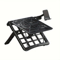 Adjustable Laptop Stand Compatible for 17.3inch Laptops & Phone Holder, Portable Height-Adjustable Desk Stand with Phone Shelf, Desktop Holder Suitable for Office, Bedside, for Smartphones