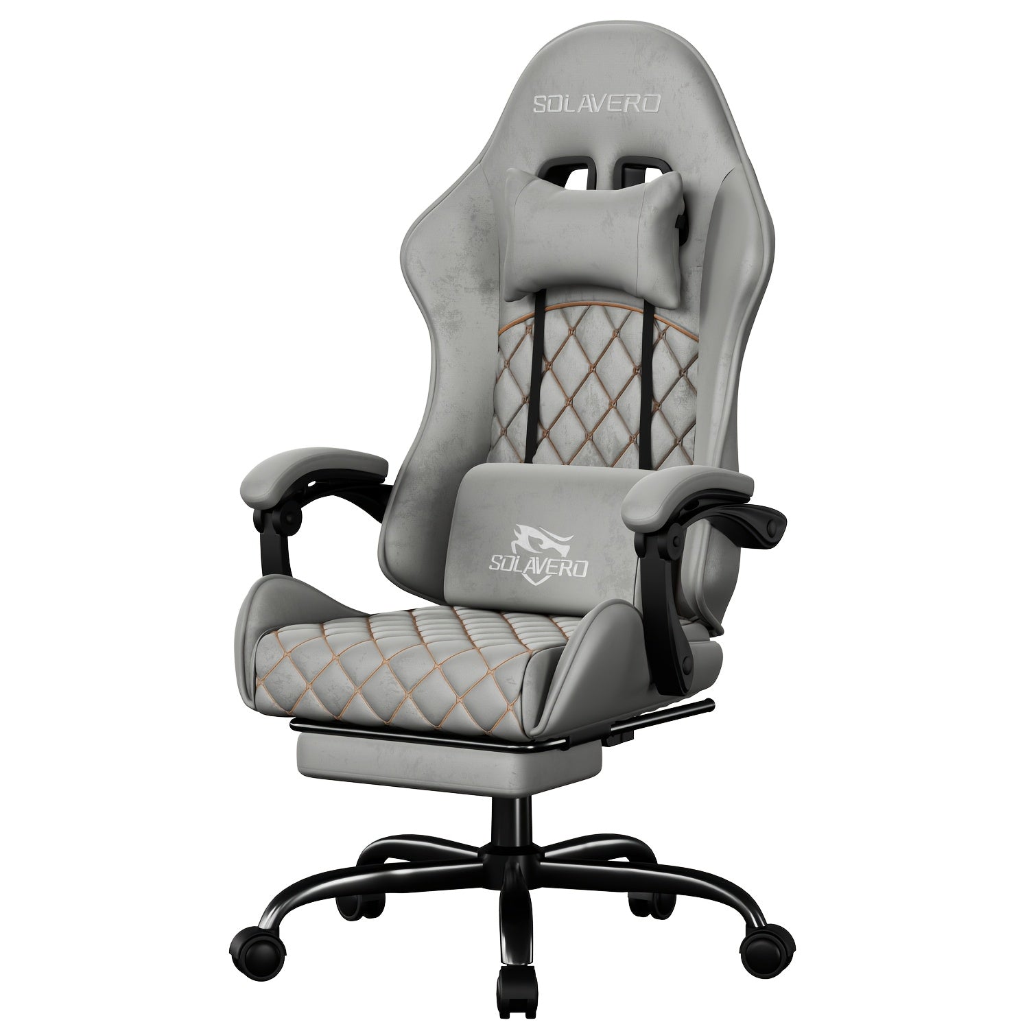 Ergonomic Office & Gaming Chair with Massage Lumbar Support & Adjustable Footrest - Manual Recline Handle Suitable for Home, Computer Desk, Hard Compatible for Bedrooms\u002FStudies, 8 Colors - Assembly Required Chair with Headrest Support