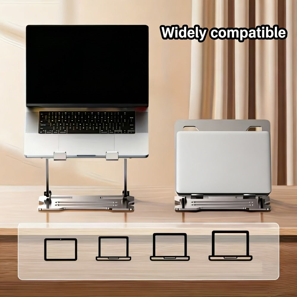 Adjustable Laptop Stand - Easy to Adjust Height, Tablet Stand, All Metal Desktop Stand, Multifunctional Universal Lifting Folding Phone Stand, Ergonomic Design, Ultra-Portable And Foldable - Universal