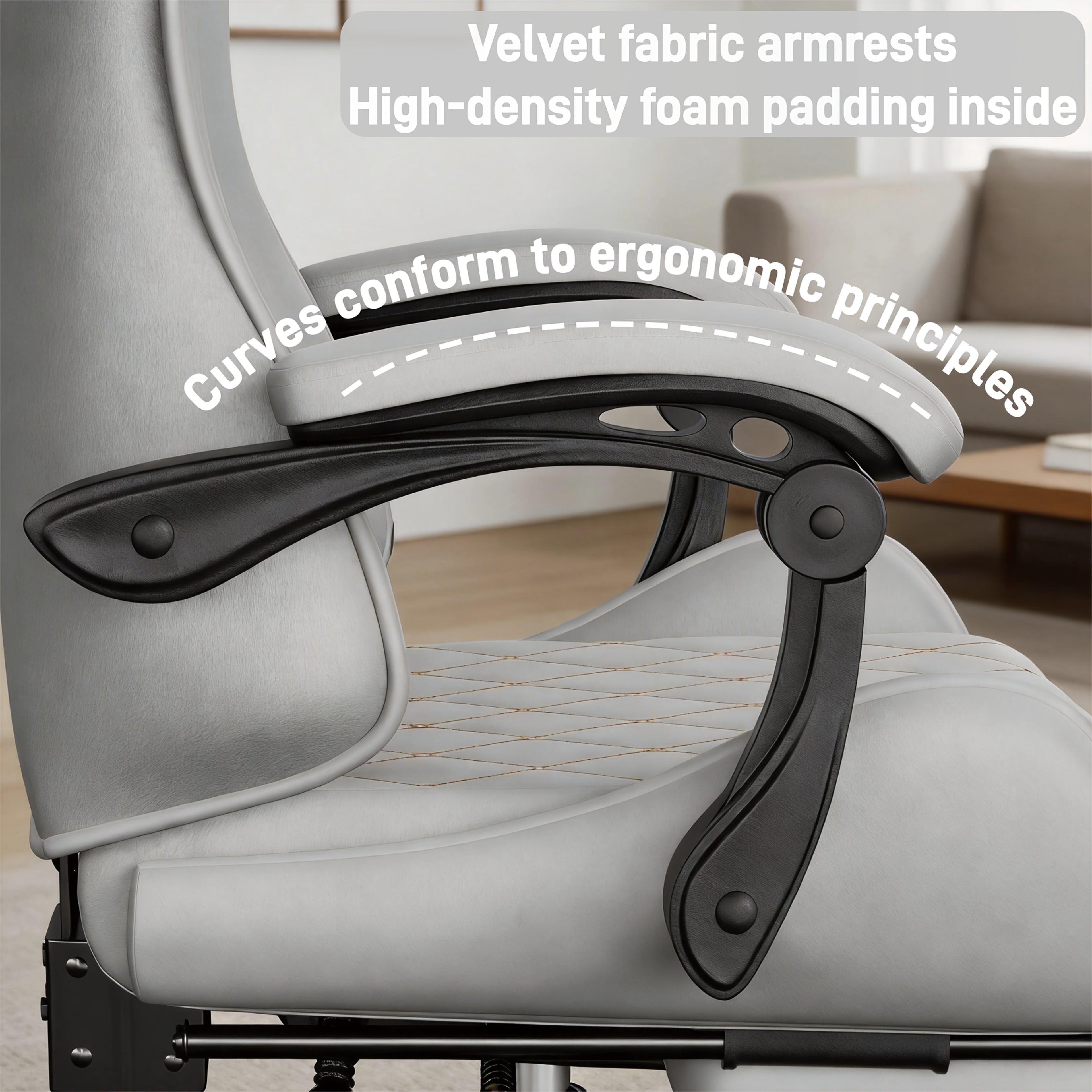 Ergonomic Office & Gaming Chair with Massage Lumbar Support & Adjustable Footrest - Manual Recline Handle Suitable for Home, Computer Desk, Hard Compatible for Bedrooms\u002FStudies, 8 Colors - Assembly Required Chair with Headrest Support