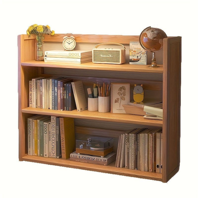 A Sturdy Three-Tier Bamboo And Solid Wood Desktop Shelf That Serves As a Versatile Organizer for Home, Office, Study, Or School, Providing a Easy Yet High-Quality Solution for Storing Books, Stationery, And Small Items
