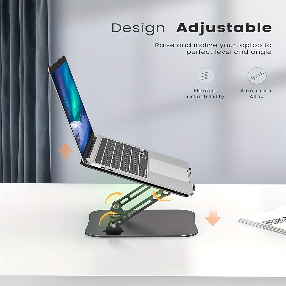 Adjustable Laptop Holder Made of Durable Aluminum Alloy, Foldable And Portable, Suitable for Laptops And Tablets Ranging from for 11 to 16 Inches, Available in silvery And Black