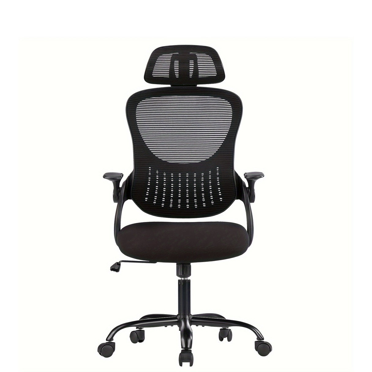 Home Gaming Chair, Office Chair, Equipped With Wheels, Armrests, And Fixed Head Cushions, Breathable Mesh Design, And Lumbar Support To Protect The Lumbar Spine