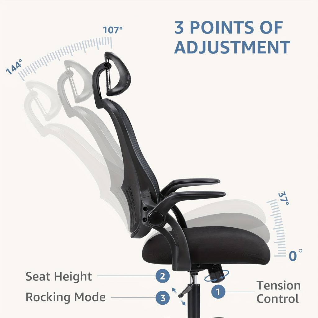 Home Gaming Chair, Office Chair, Equipped With Wheels, Armrests, And Fixed Head Cushions, Breathable Mesh Design, And Lumbar Support To Protect The Lumbar Spine
