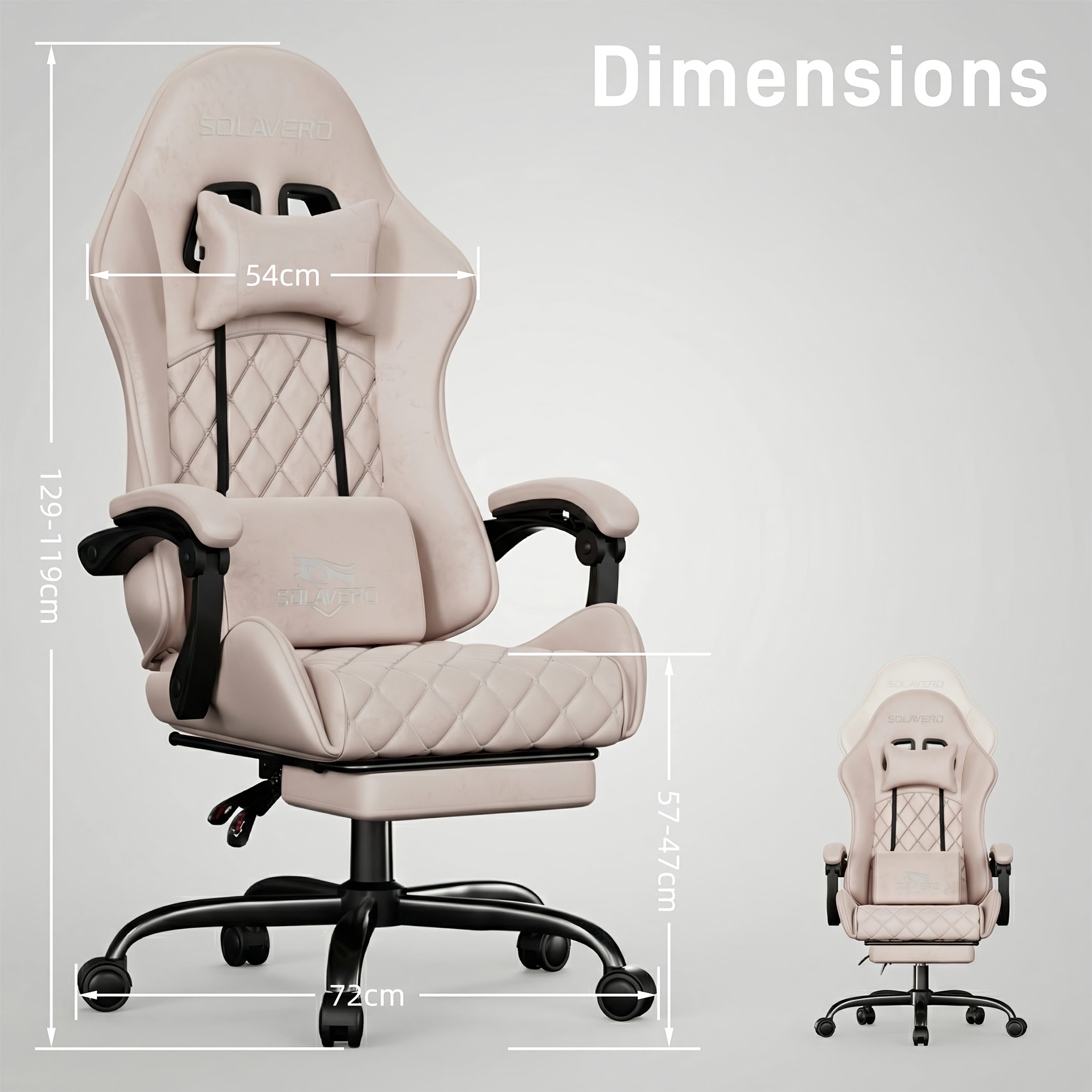 Ergonomic Office & Gaming Chair with Massage Lumbar Support & Adjustable Footrest - Manual Recline Handle Suitable for Home, Computer Desk, Hard Compatible for Bedrooms\u002FStudies, 8 Colors - Assembly Required Chair with Headrest Support