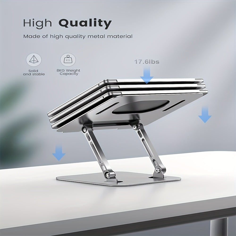 Adjustable Laptop Holder Made of Durable Aluminum Alloy, Foldable And Portable, Suitable for Laptops And Tablets Ranging from for 11 to 16 Inches, Available in silvery And Black