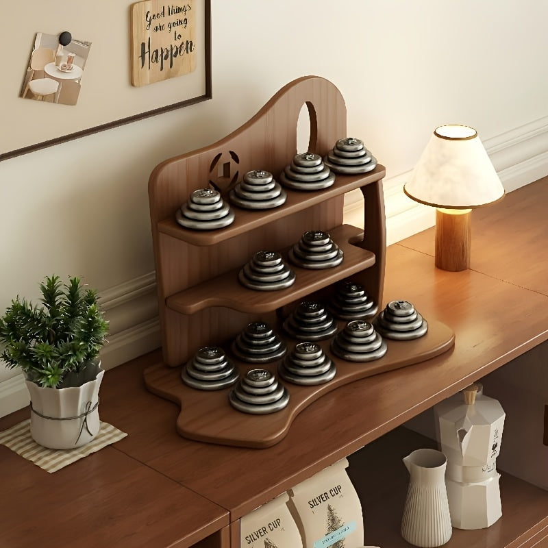 Multi-layer Light Luxury Solid Wood Desktop Coffee Cup Holder, Multi-functional Desktop Organizer, Perfume & Cosmetics Storage Rack, Freestanding Design, Compact And Practical, Decorates Your Space Beautifully