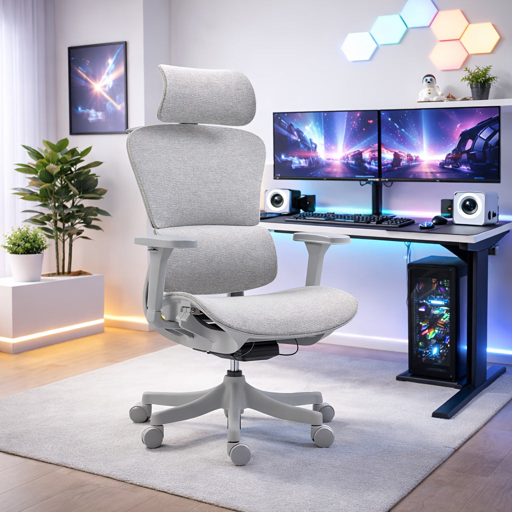 Ergonomic Adjustable Gaming Chair | Breathable Mesh Design, High Back Support, Comfortable Long Sitting Seating for Gaming, Office Work, and Relaxing | Modern Cool Style, Swivel Task Chair Enhances Comfort Efficiency and Home Setup