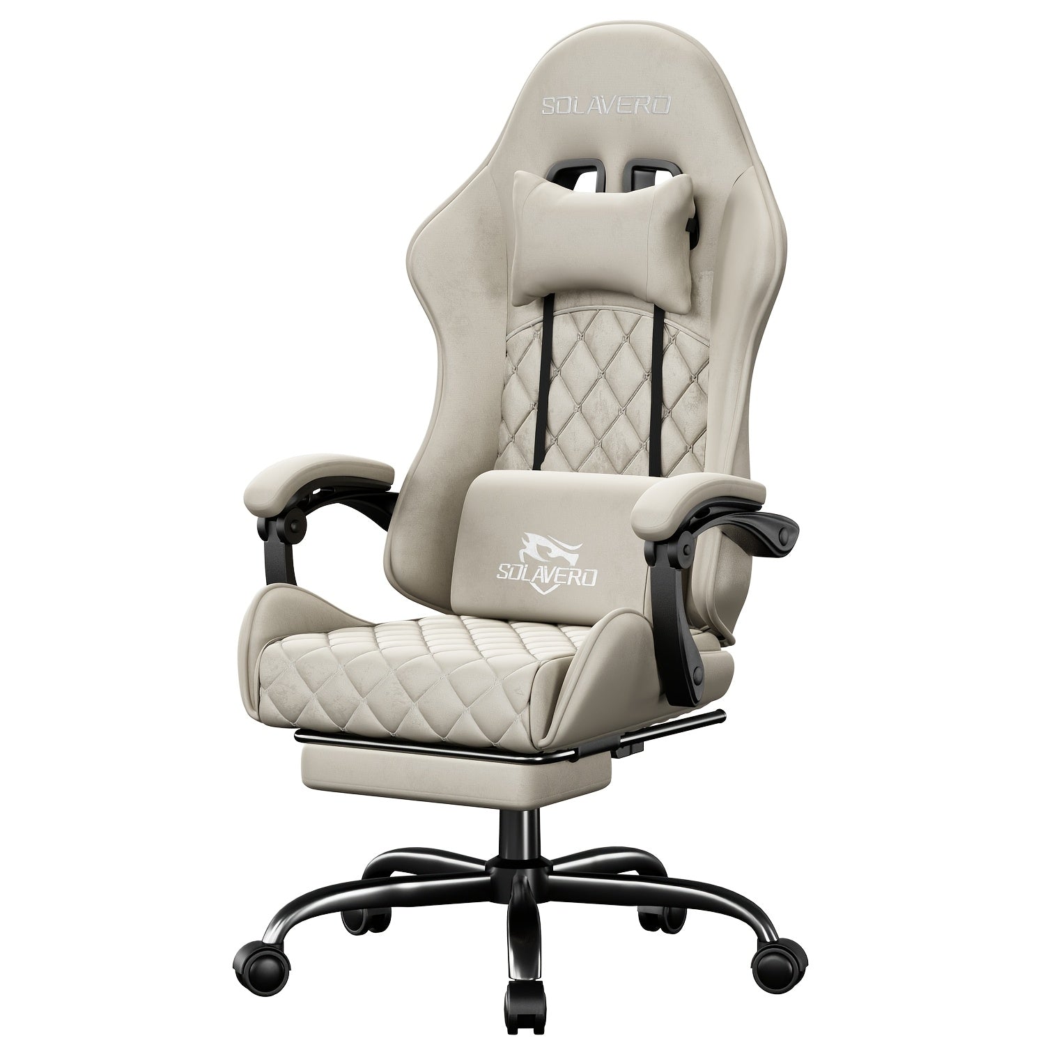 Ergonomic Office & Gaming Chair with Massage Lumbar Support & Adjustable Footrest - Manual Recline Handle Suitable for Home, Computer Desk, Hard Compatible for Bedrooms\u002FStudies, 8 Colors - Assembly Required Chair with Headrest Support