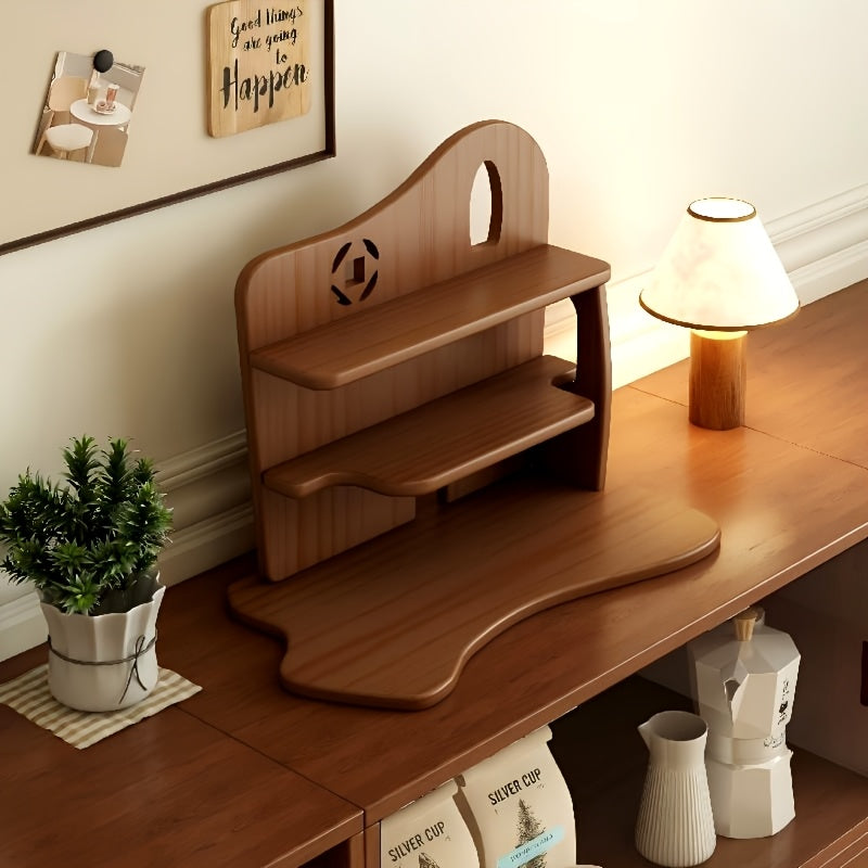 Multi-layer Light Luxury Solid Wood Desktop Coffee Cup Holder, Multi-functional Desktop Organizer, Perfume & Cosmetics Storage Rack, Freestanding Design, Compact And Practical, Decorates Your Space Beautifully
