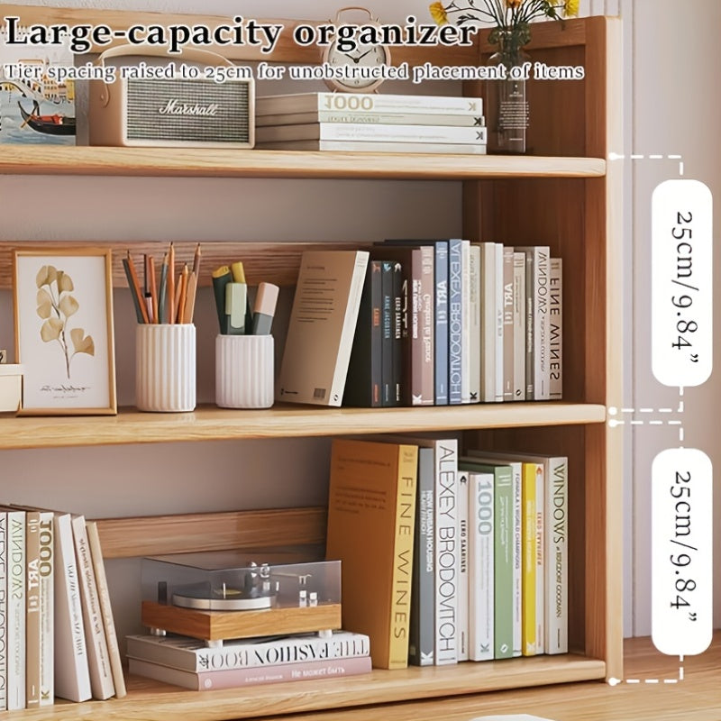 A Sturdy Three-Tier Bamboo And Solid Wood Desktop Shelf That Serves As a Versatile Organizer for Home, Office, Study, Or School, Providing a Easy Yet High-Quality Solution for Storing Books, Stationery, And Small Items